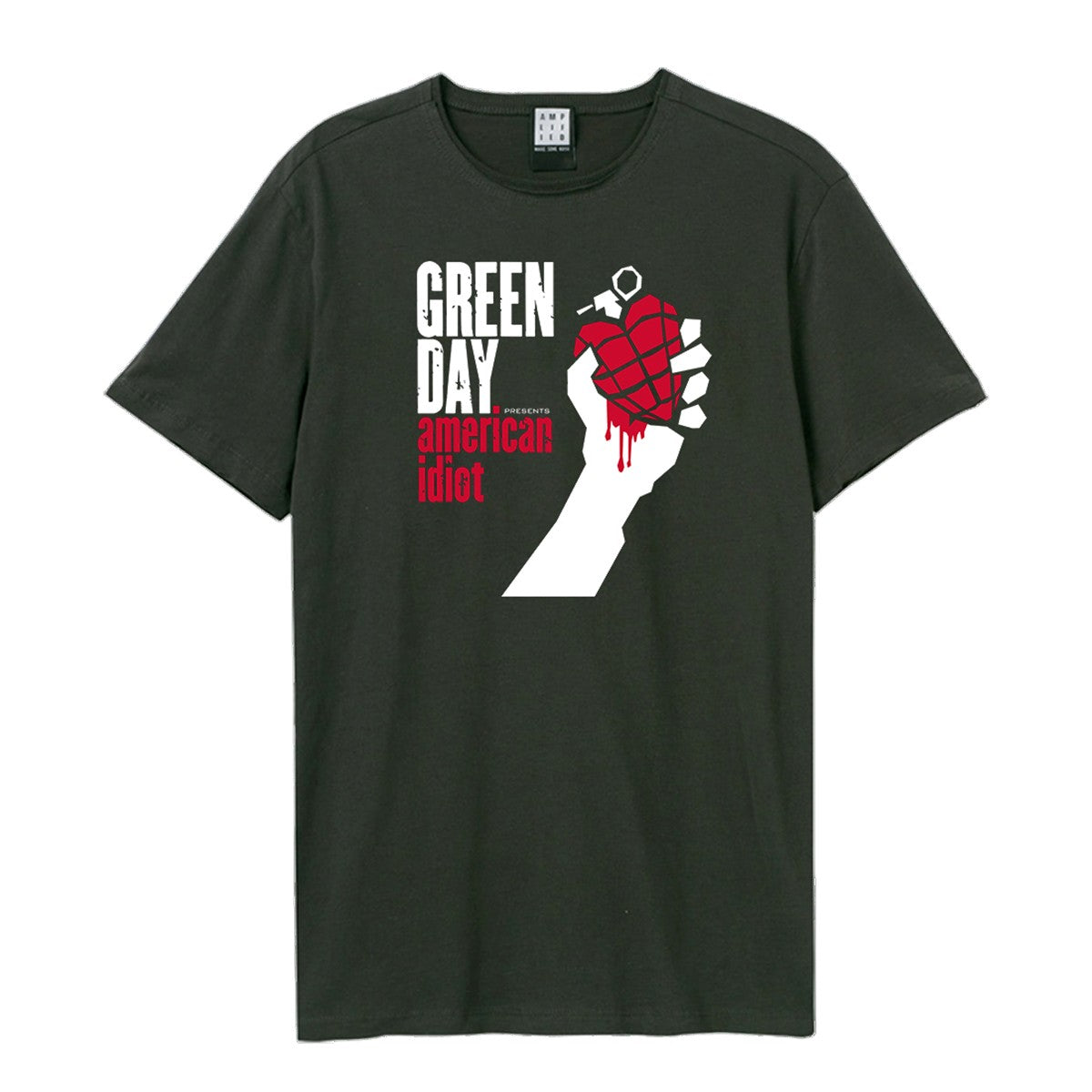 Charcoal - Front - Amplified Unisex Adult American Idiot Green Day T-Shirt