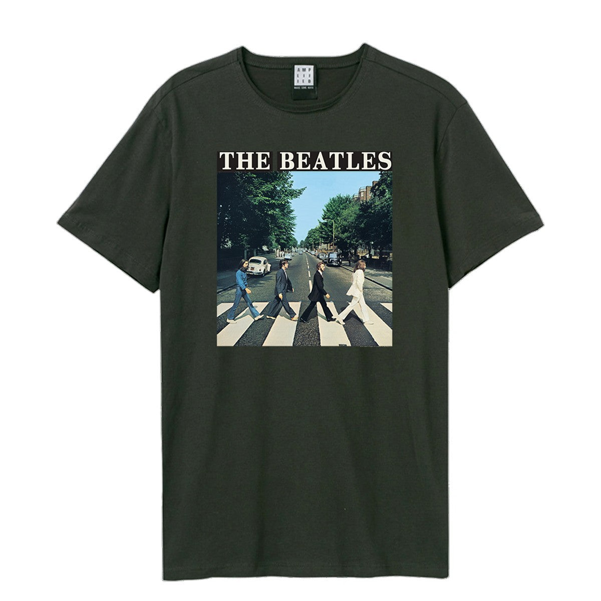 Charcoal - Front - Amplified Unisex Adult Abbey Road The Beatles T-Shirt