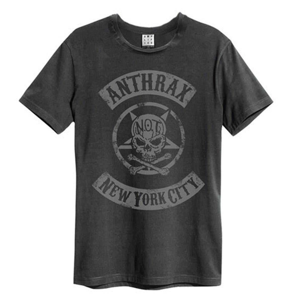 Charcoal - Front - Amplified Unisex Adult New York City Anthrax T-Shirt