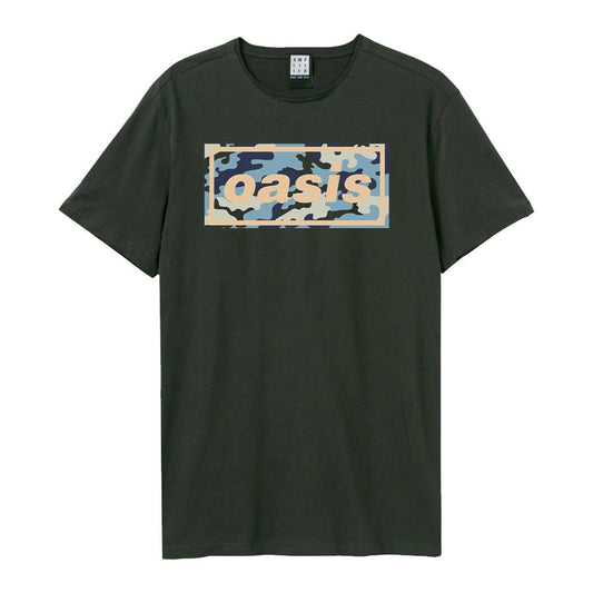 Charcoal - Front - Amplified Unisex Adult Camo Oasis Logo T-Shirt