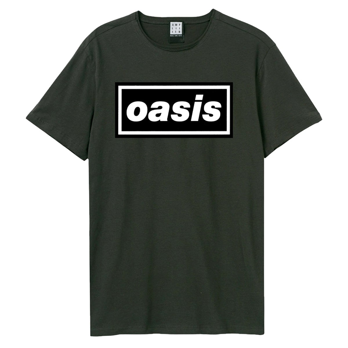 Charcoal - Front - Oasis Unisex Adult Logo T-Shirt
