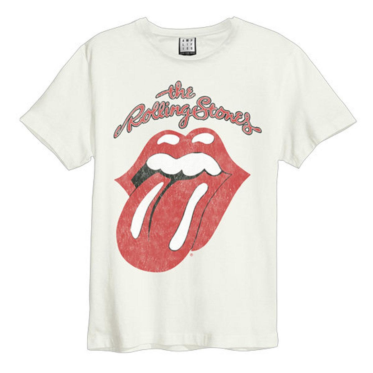 Vintage White - Front - Amplified Unisex Adult Vintage The Rolling Stones T-Shirt