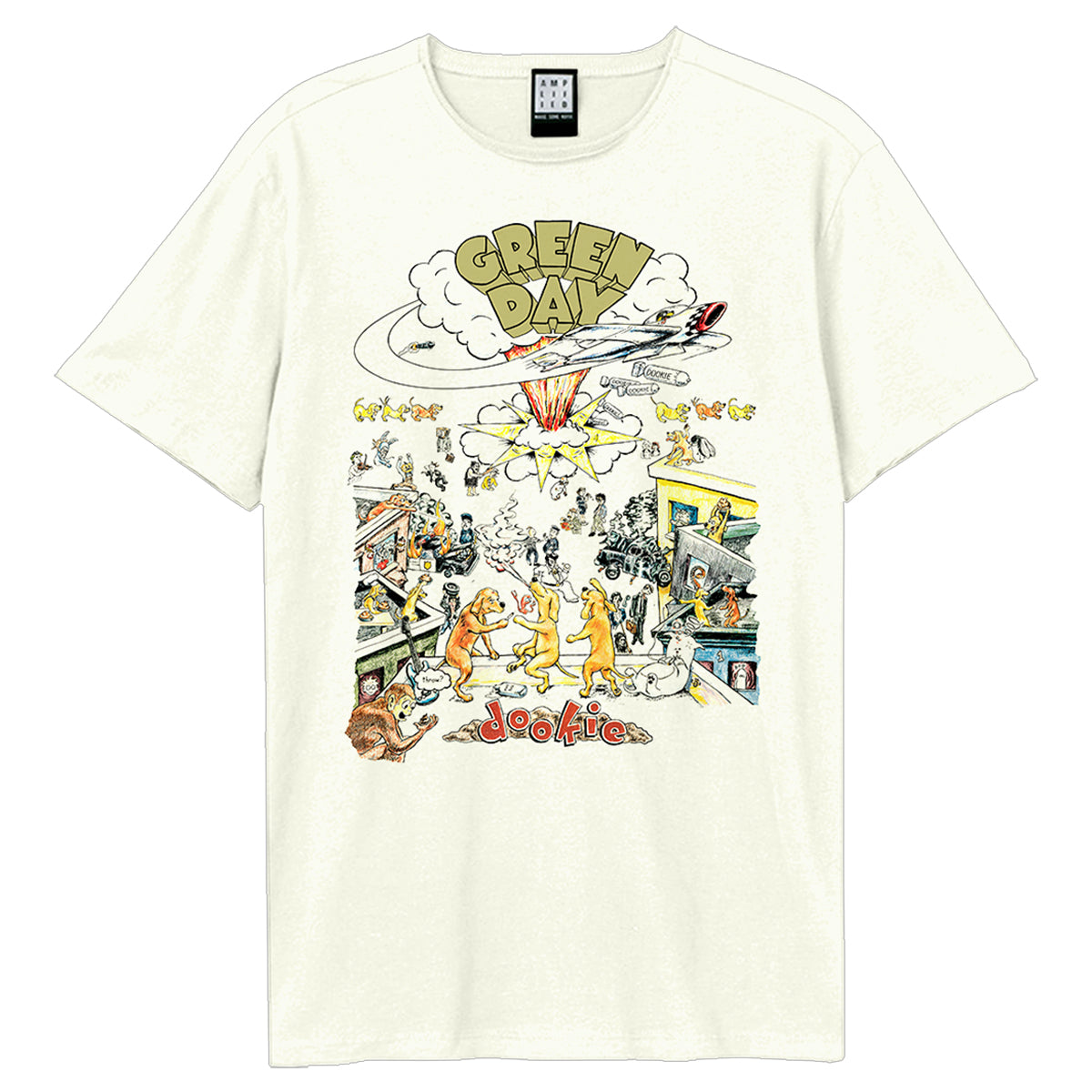 Vintage White - Front - Amplified Unisex Adult Green Day T-Shirt