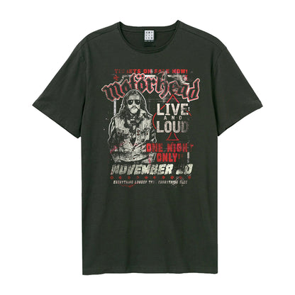 Charcoal - Front - Amplified Unisex Adult One Night Only Motorhead T-Shirt