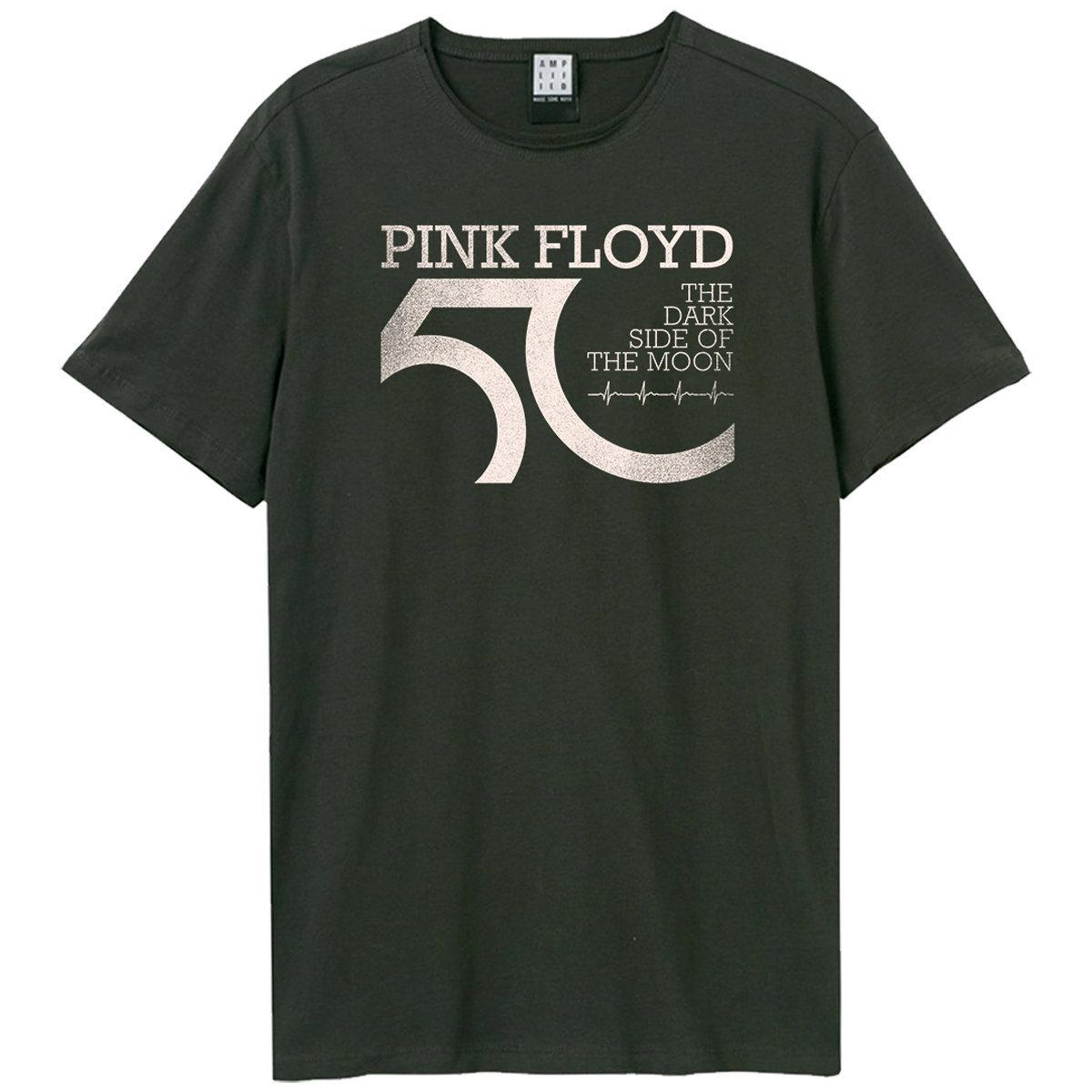 Charcoal - Front - Amplified Unisex Adult The Dark Side Of The Moon Pink Floyd T-Shirt