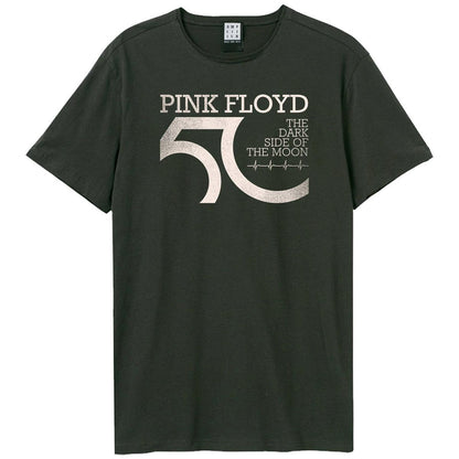 Charcoal - Front - Amplified Unisex Adult The Dark Side Of The Moon Pink Floyd T-Shirt