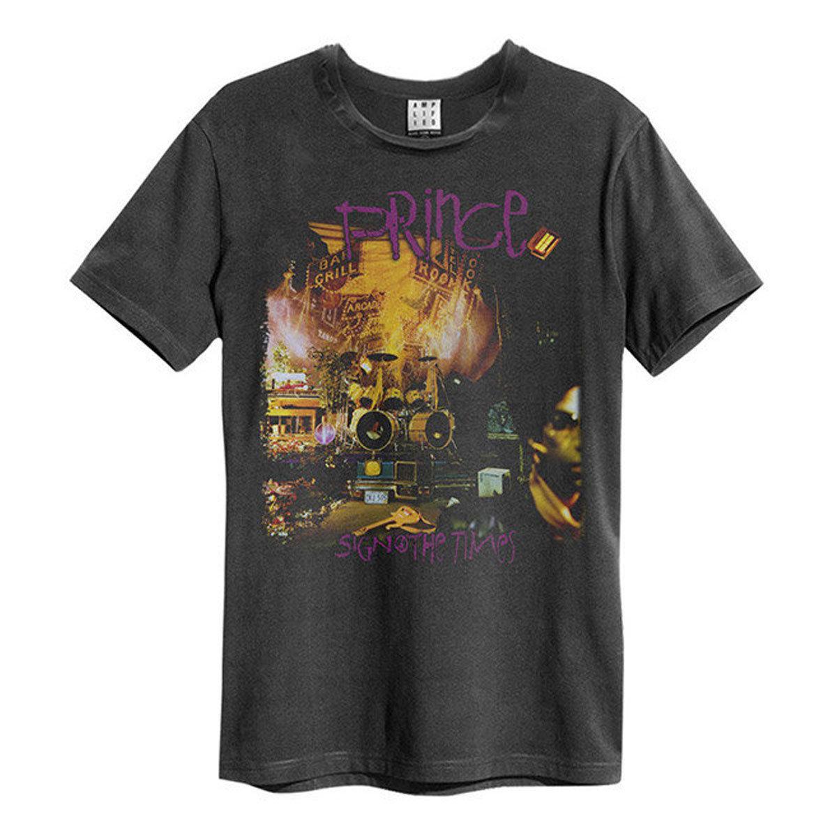 Charcoal - Front - Amplified Unisex Adult Sign o´ the Times Prince T-Shirt