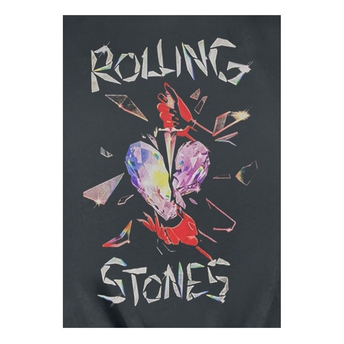 Charcoal - Back - Amplified Womens-Ladies Hackney Diamonds The Rolling Stones Crop Top
