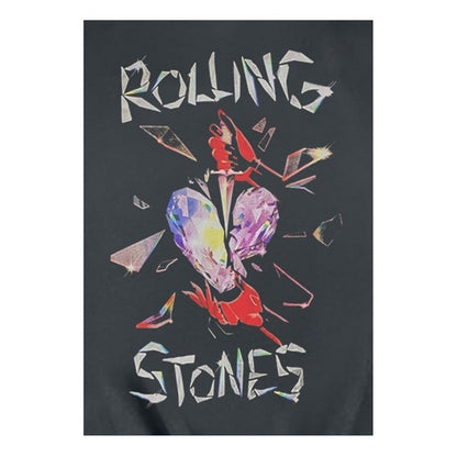 Charcoal - Back - Amplified Womens-Ladies Hackney Diamonds The Rolling Stones Crop Top