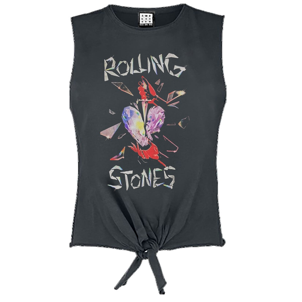 Charcoal - Front - Amplified Womens-Ladies Hackney Diamonds The Rolling Stones Crop Top