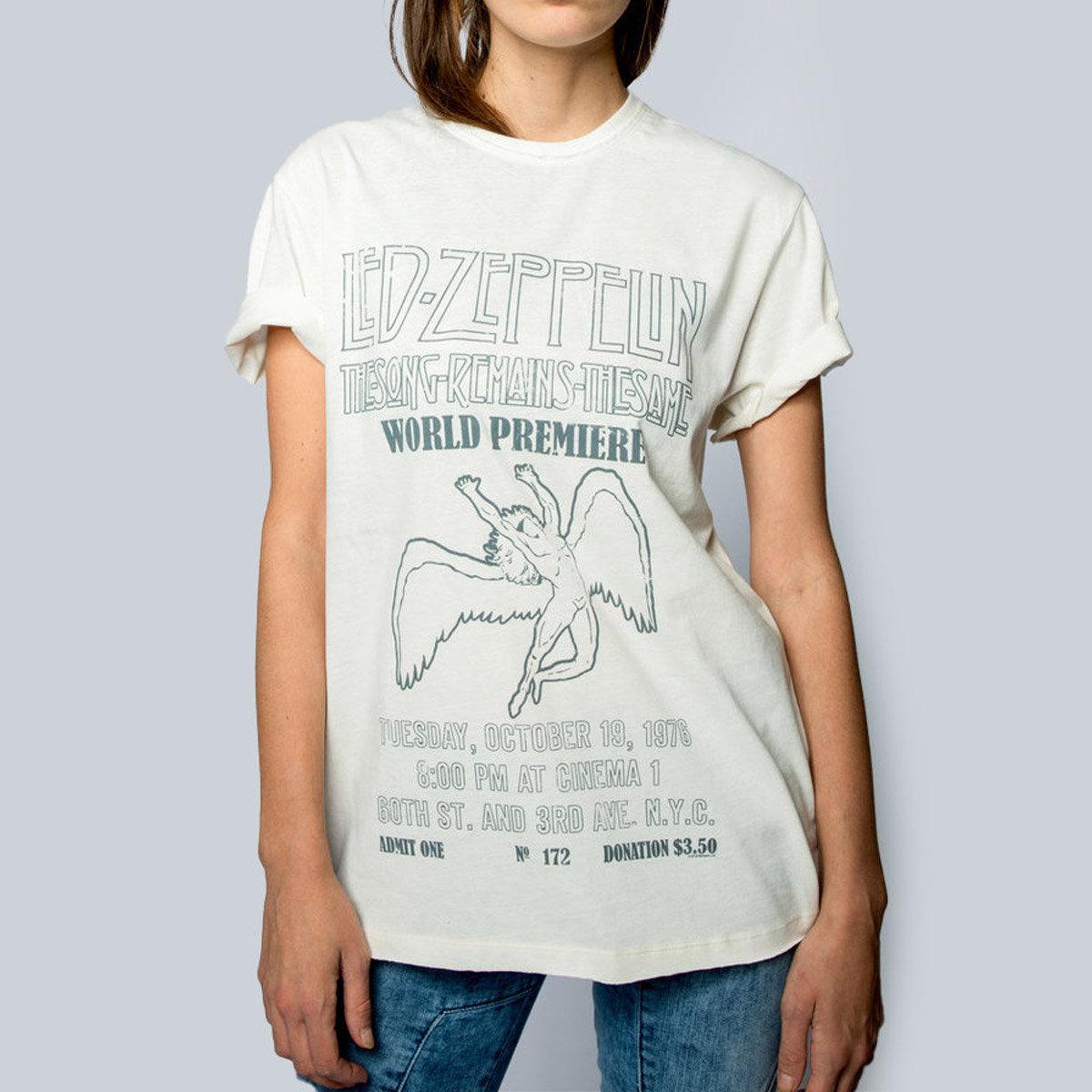Vintage White - Front - Amplified Unisex Adult The Song Remains The Same Led Zeppelin T-Shirt