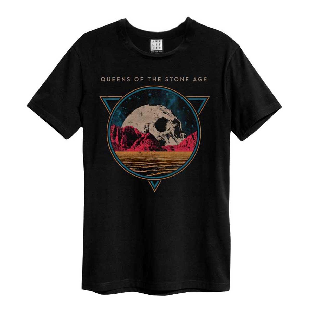Black - Front - Amplified Unisex Adult Skull Planet Queens Of The Stone Age T-Shirt