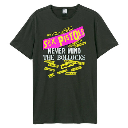 Charcoal - Front - Amplified Unisex Adult Nevermind Stickies Sex Pistols T-Shirt