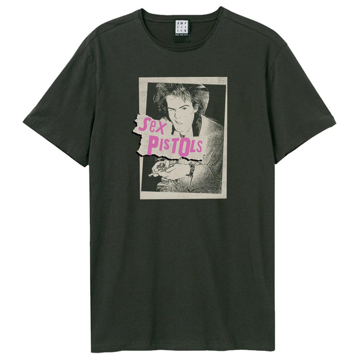 Charcoal - Front - Amplified Unisex Adult Photo Sex Pistols T-Shirt