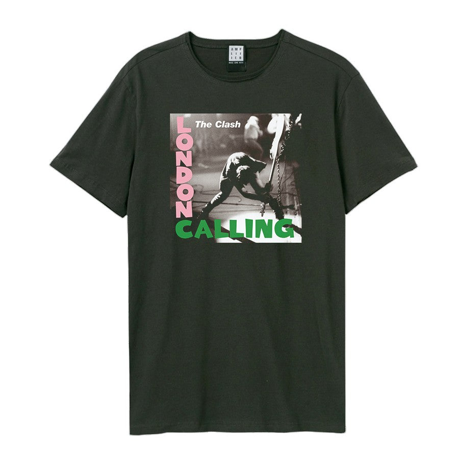 Charcoal - Front - Amplified Unisex Adult London Calling The Clash T-Shirt