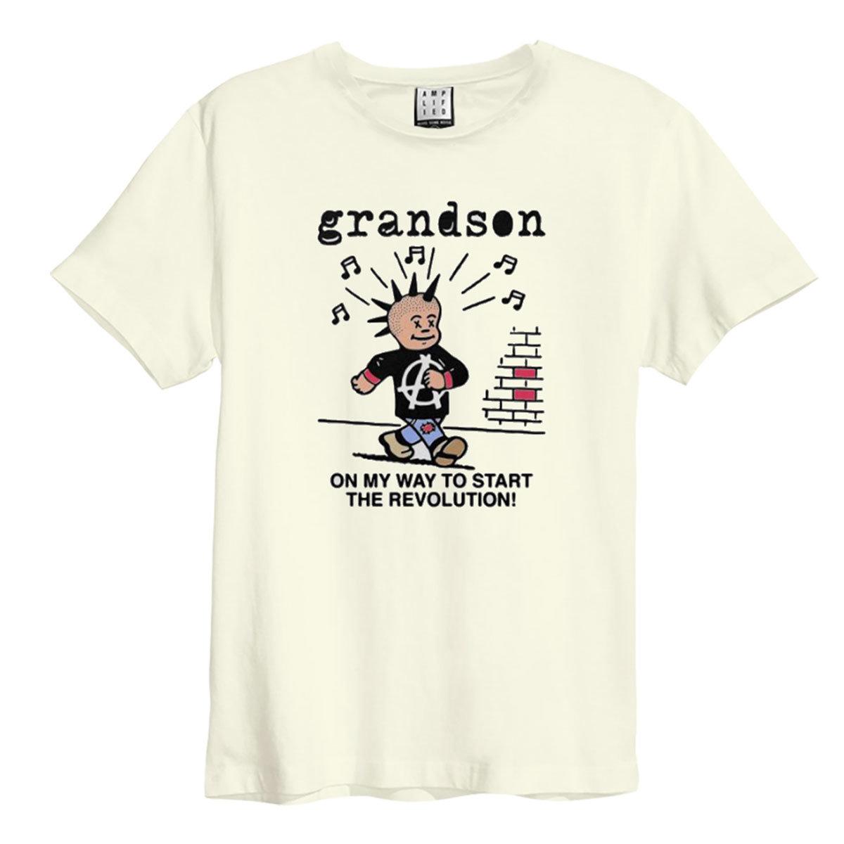 Vintage White - Front - Amplified Unisex Adult On My Way Grandson T-Shirt