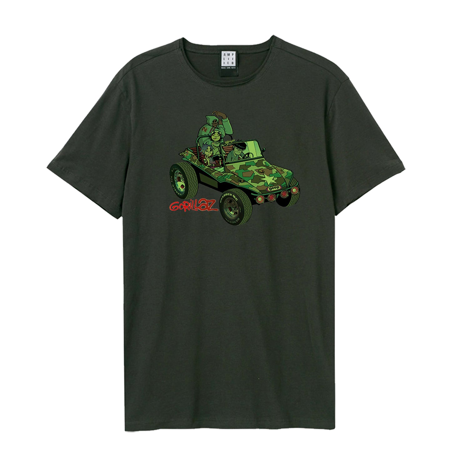 Charcoal - Front - Amplified Unisex Adult Geep Gorillaz T-Shirt