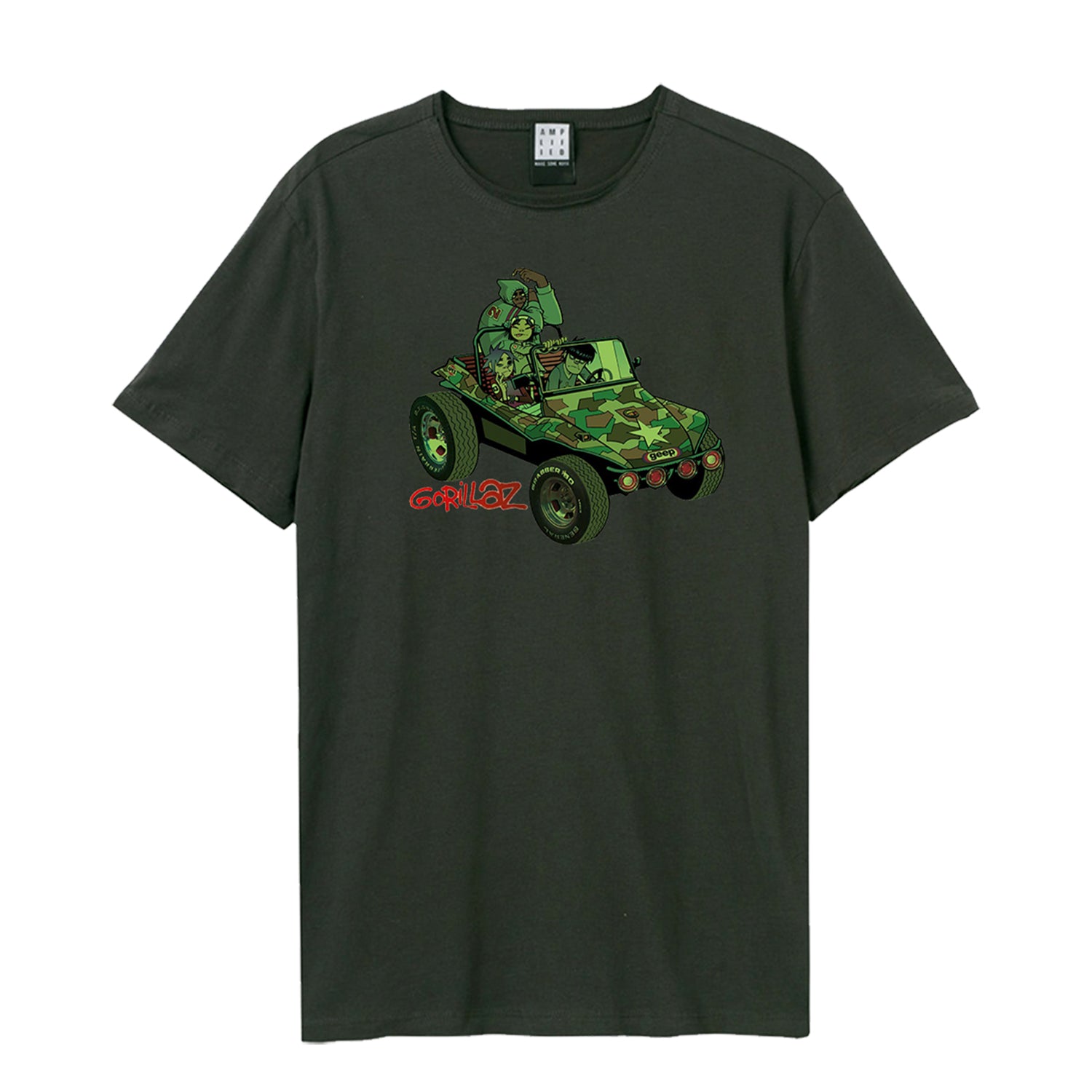 Charcoal - Front - Amplified Unisex Adult Geep Gorillaz T-Shirt