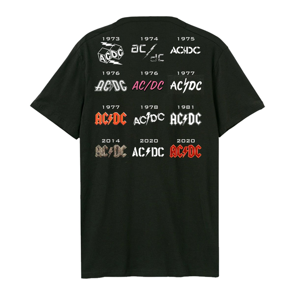 Black - Back - Amplified Unisex Adult History AC-DC 50th Anniversary T-Shirt