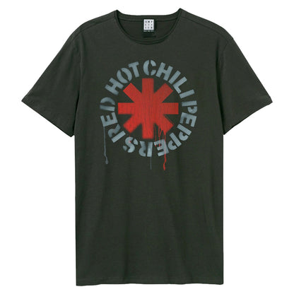Charcoal - Front - Amplified Unisex Adult Red Hot Chili Peppers Logo T-Shirt