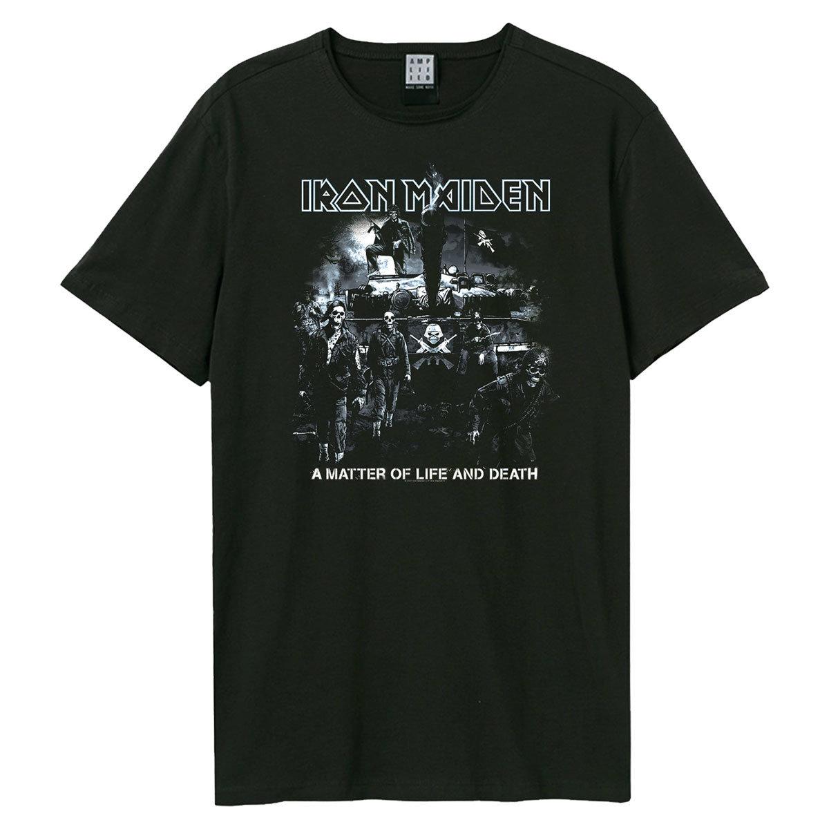 Black - Front - Amplified Unisex Adult Life Or Death Iron Maiden T-Shirt
