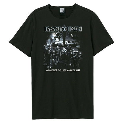 Black - Front - Amplified Unisex Adult Life Or Death Iron Maiden T-Shirt