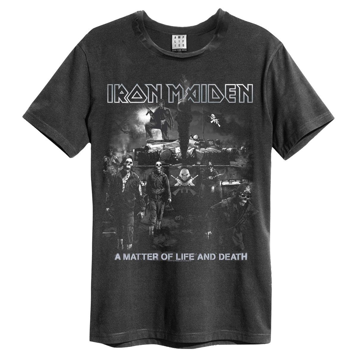 Charcoal - Front - Amplified Unisex Adult Life Or Death Iron Maiden T-Shirt