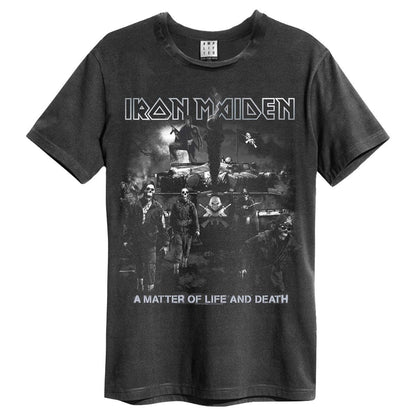 Charcoal - Front - Amplified Unisex Adult Life Or Death Iron Maiden T-Shirt