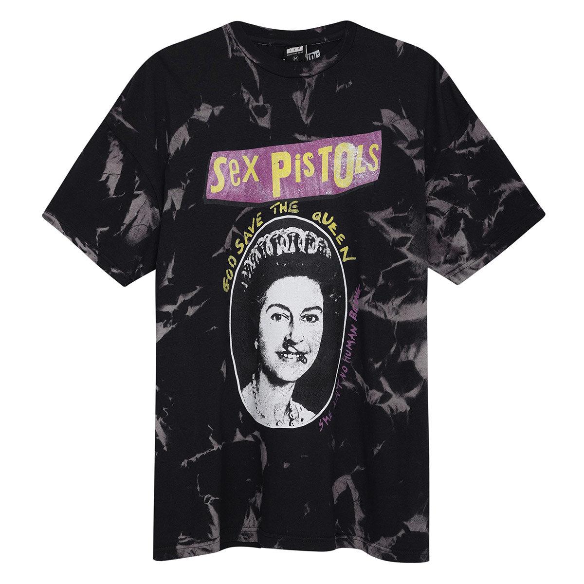 Black - Front - Amplified Unisex Adult God Save The Queen Sex Pistols Logo T-Shirt