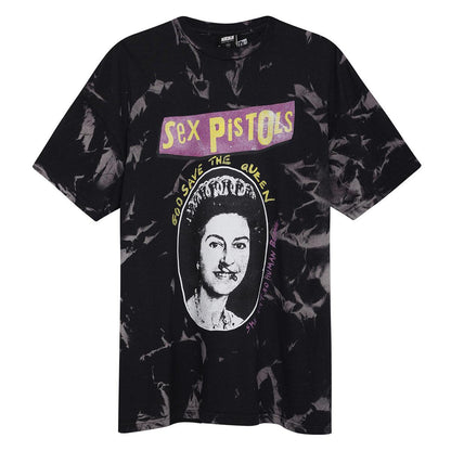 Black - Front - Amplified Unisex Adult God Save The Queen Sex Pistols Logo T-Shirt