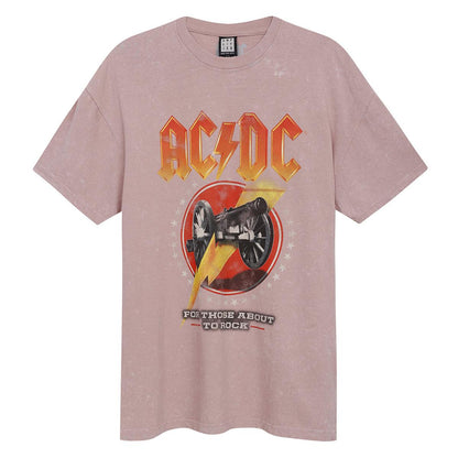 Pink - Front - Amplified Unisex Adult For Those About To Rock AC-DC T-Shirt