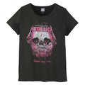 Charcoal - Front - Amplified Womens-Ladies Wherever I May Roam Metallica T-Shirt
