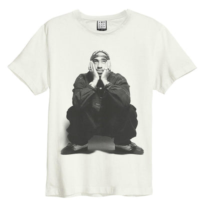 Vintage White - Front - Amplified Unisex Adult Contemplation Tupac Shakur Vintage T-Shirt