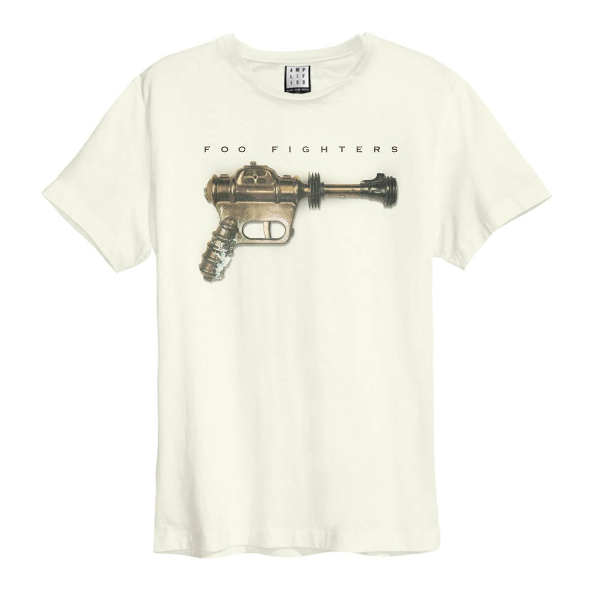 Vintage White - Front - Amplified Unisex Adult Ray Gun Foo Fighters T-Shirt