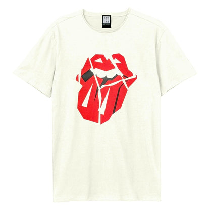 Vintage White - Front - Amplified Unisex Adult Hackney Diamonds The Rolling Stones Vintage Logo T-Shirt