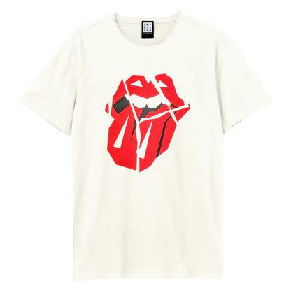 White - Front - Amplified Unisex Adult Hackney Diamonds The Rolling Stones Vintage Logo T-Shirt