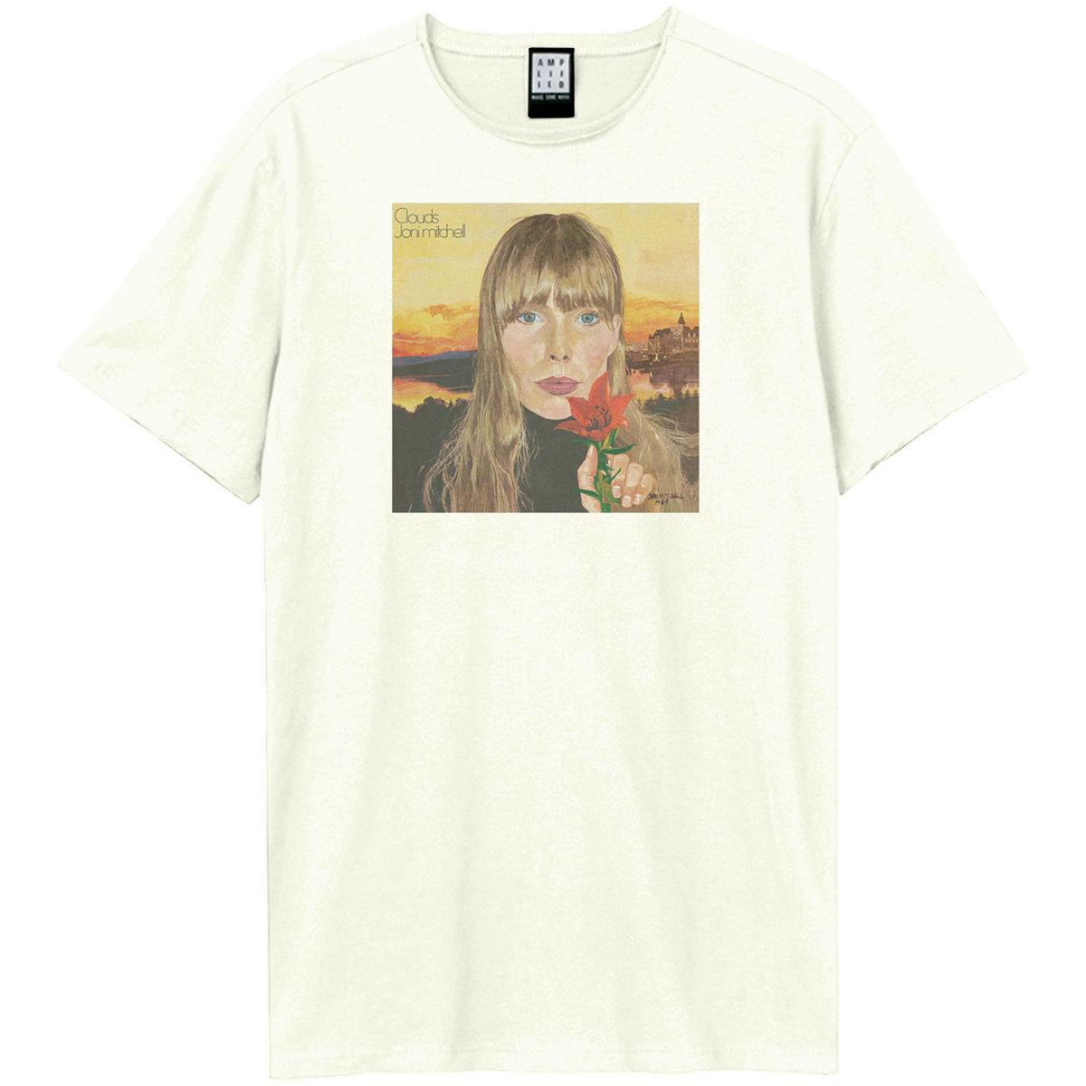 White - Front - Amplified Unisex Adult Clouds Joni Mitchell Vintage T-Shirt