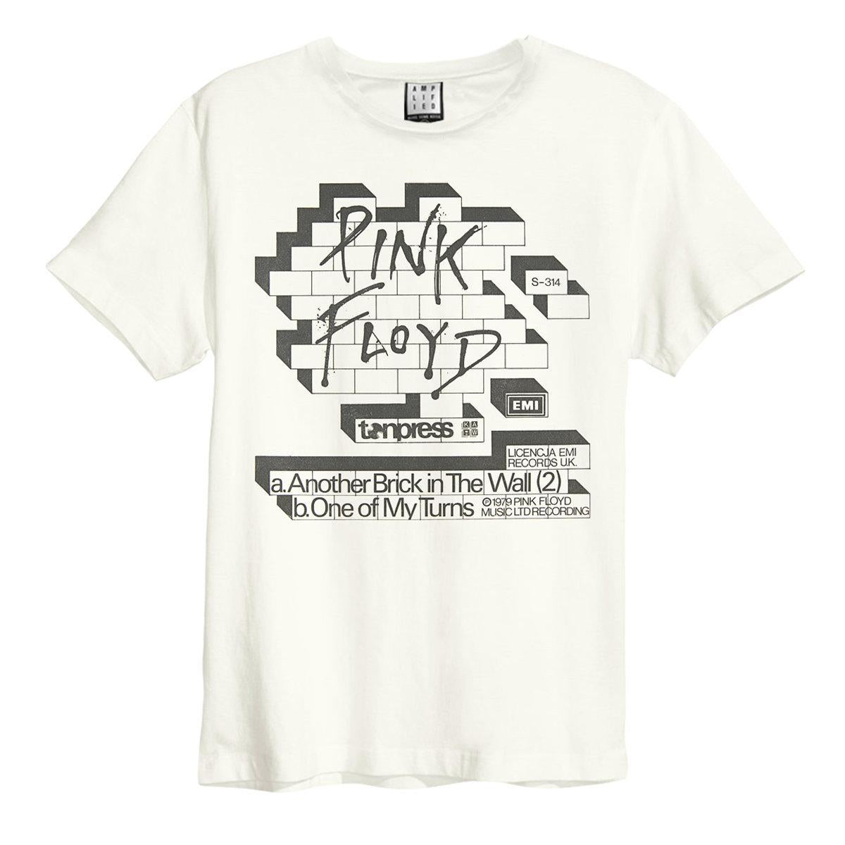 Maglietta Unisex Amplified Pink Floyd - Vintage White Con Orlo Sfilacciato