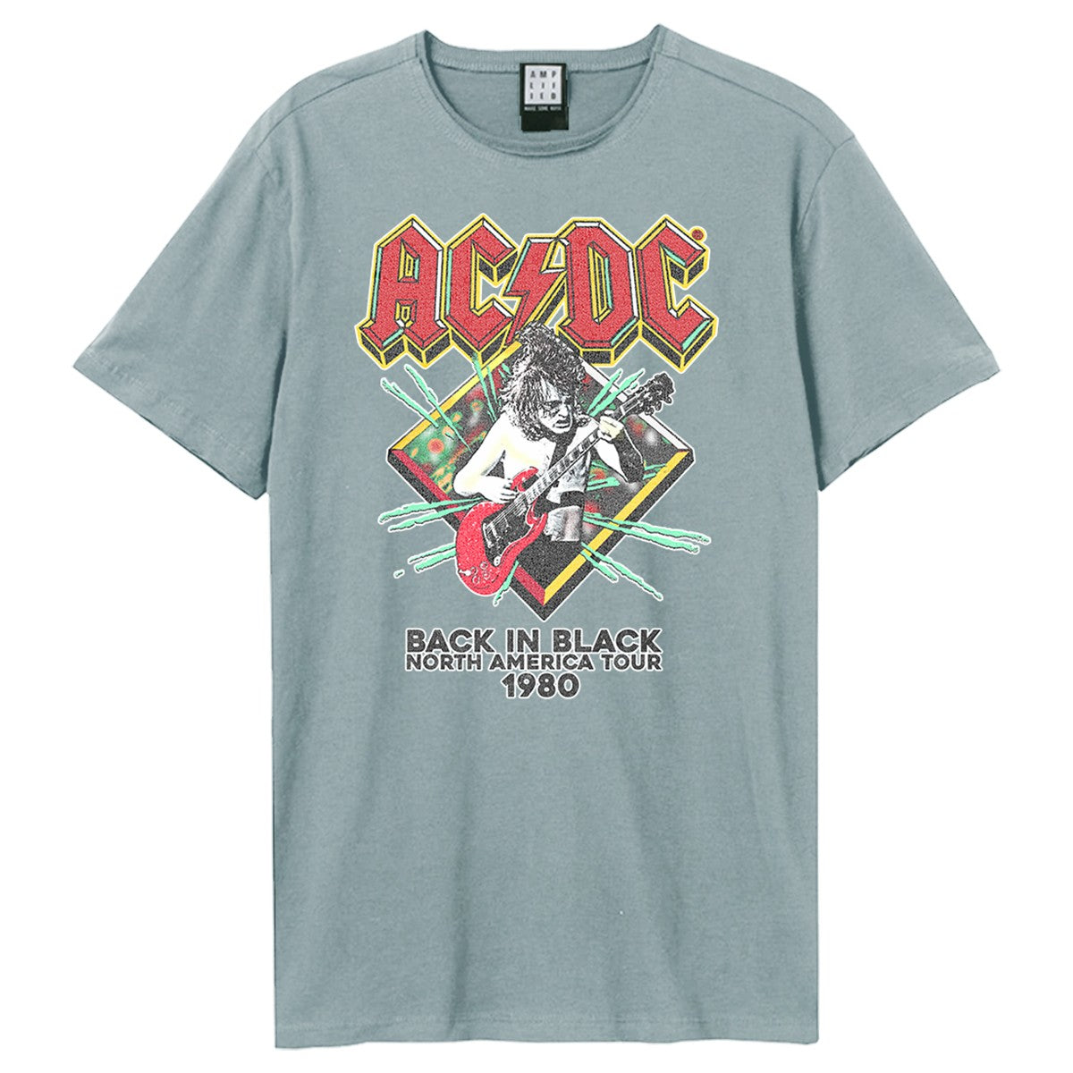 Strange Blue - Front - Amplified Unisex Adult North America Tour 80 AC-DC Vintage T-Shirt