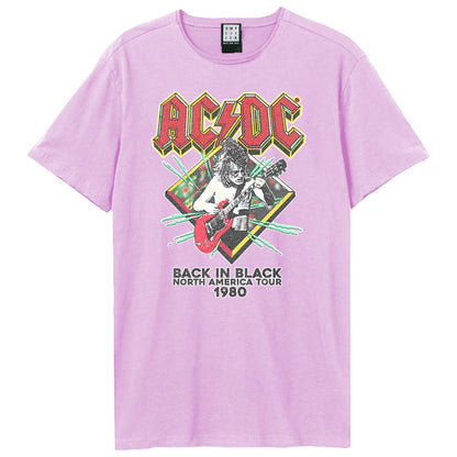 Purple - Front - Amplified Unisex Adult North America Tour 80 AC-DC Vintage T-Shirt