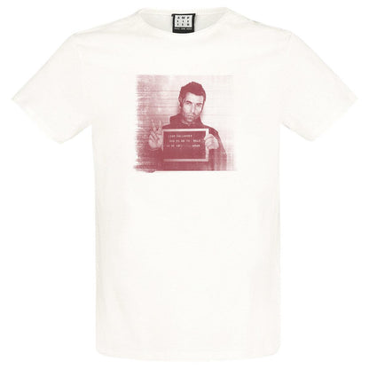 White - Front - Amplified Unisex Adult Face Liam Gallagher Vintage T-Shirt