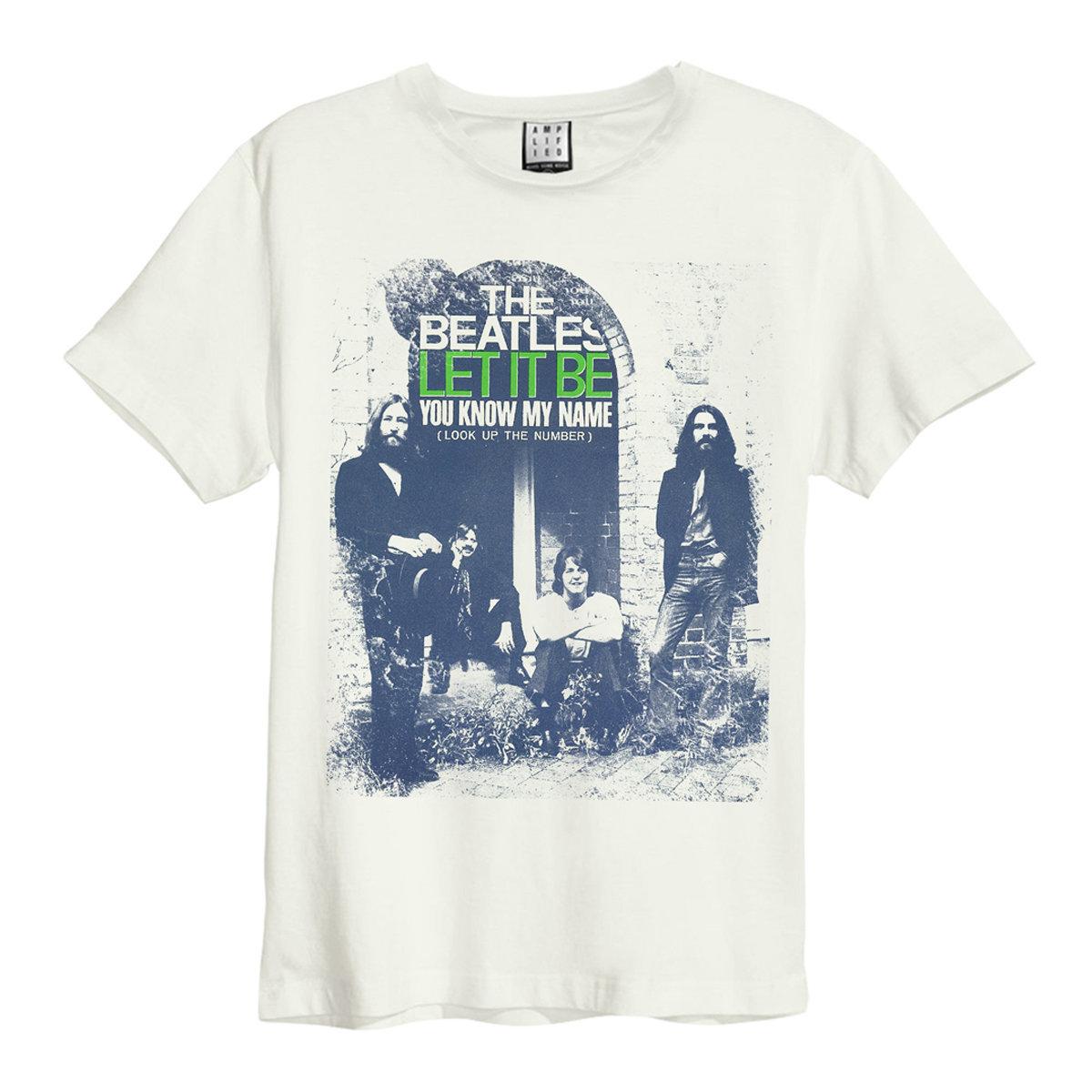 Vintage White - Front - Amplified Unisex Adult You Know My Name The Beatles Vintage T-Shirt