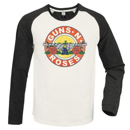 White-Charcoal - Front - Amplified Unisex Adult Vintage Bullet Guns N Roses Vintage T-Shirt