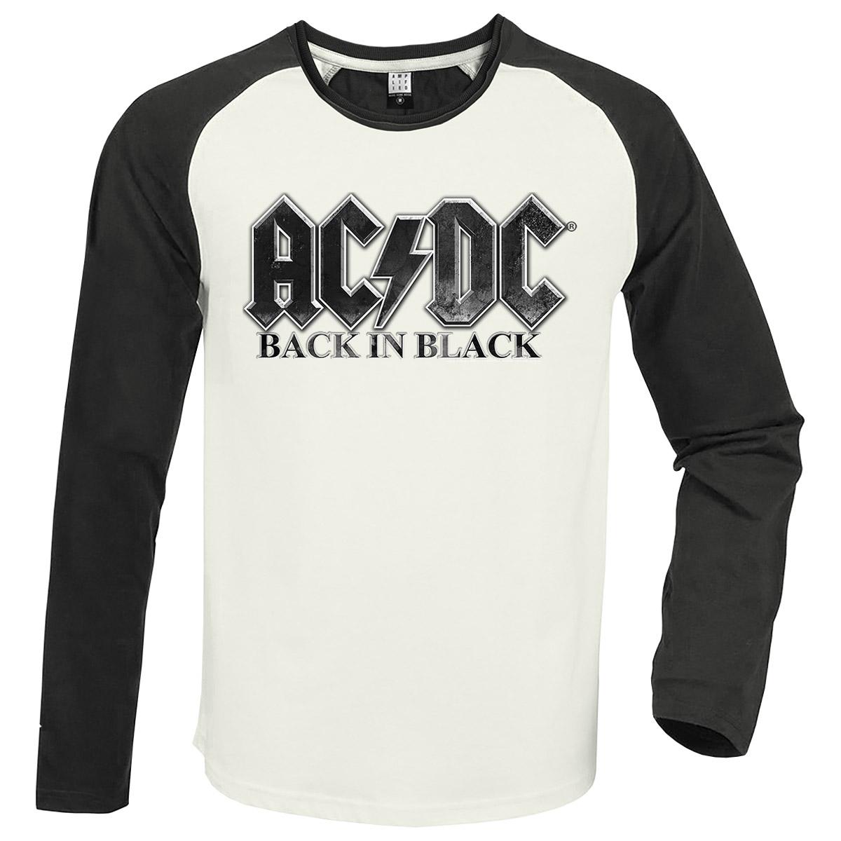 White-Charcoal - Front - Amplified Unisex Adult Back In Black AC-DC Vintage T-Shirt