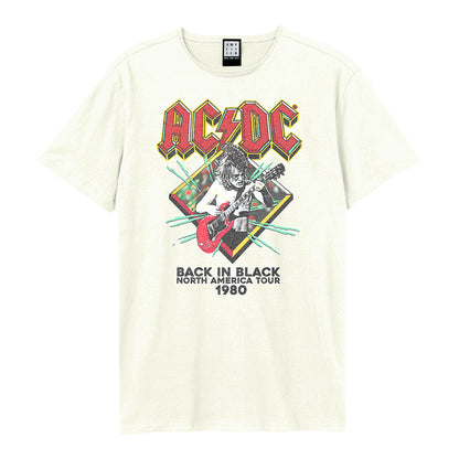 White - Front - Amplified Unisex Adult North America Tour 80 AC-DC Vintage T-Shirt
