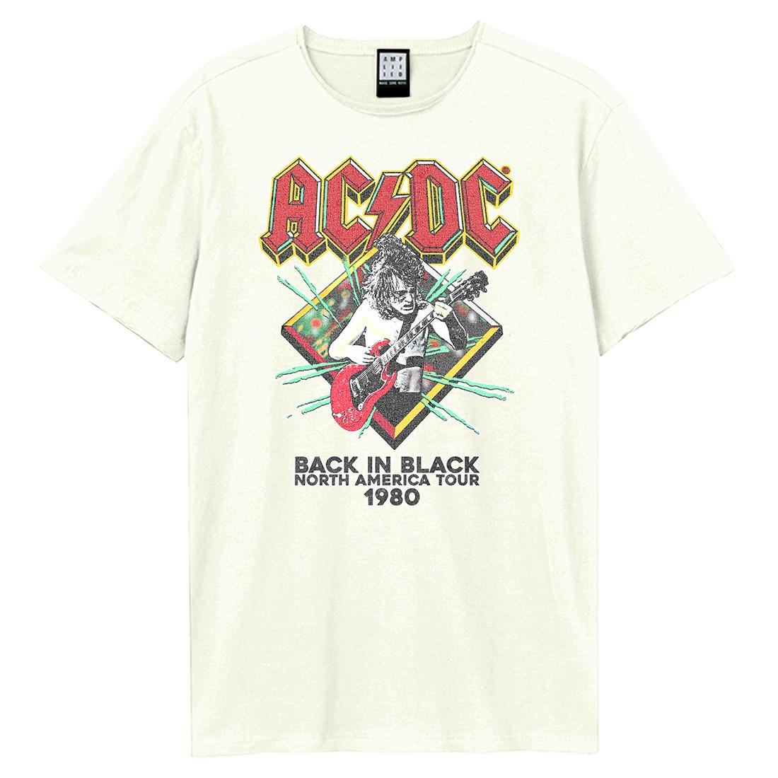 Vintage White - Front - Amplified Unisex Adult North America Tour 80 AC-DC Vintage T-Shirt