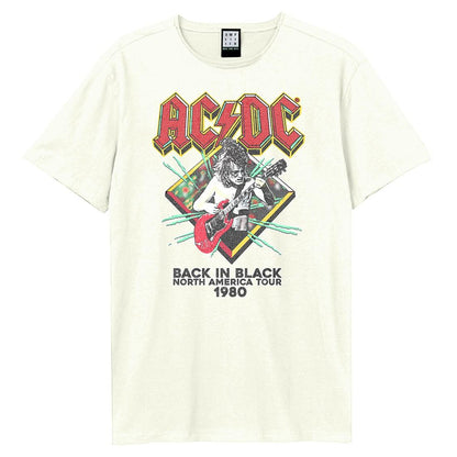 Vintage White - Front - Amplified Unisex Adult North America Tour 80 AC-DC Vintage T-Shirt