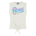 White - Front - Amplified Womens-Ladies David Bowie Vintage Logo Crop Top