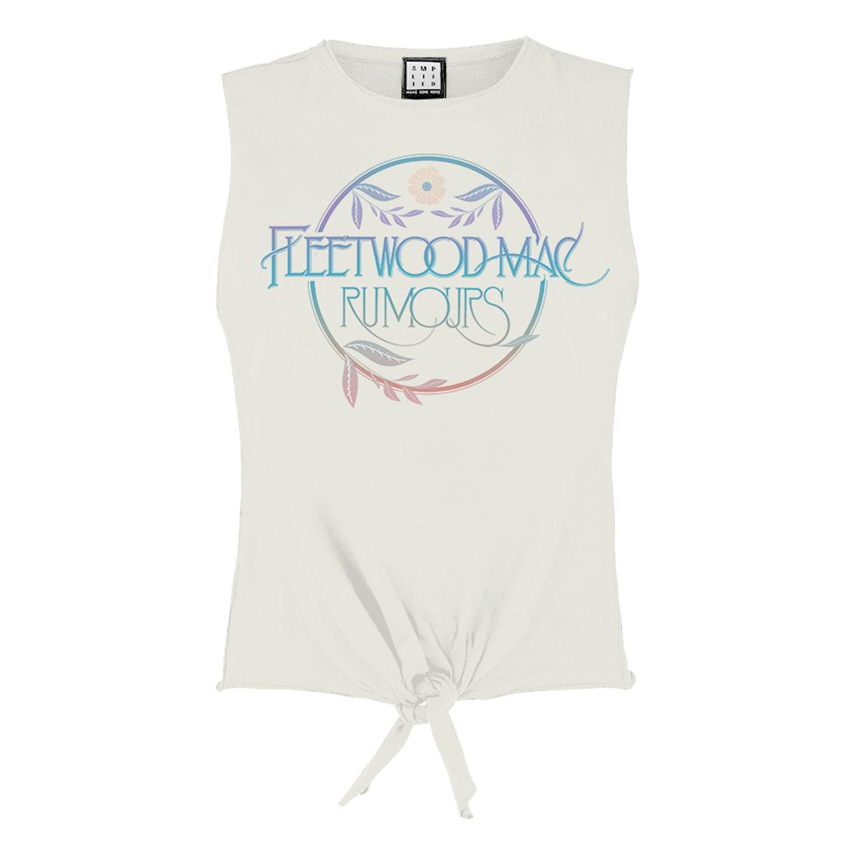 White - Front - Amplified Womens-Ladies Rumours Floral Fleetwood Mac Vintage Crop Top