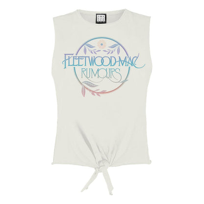 White - Front - Amplified Womens-Ladies Rumours Floral Fleetwood Mac Vintage Crop Top